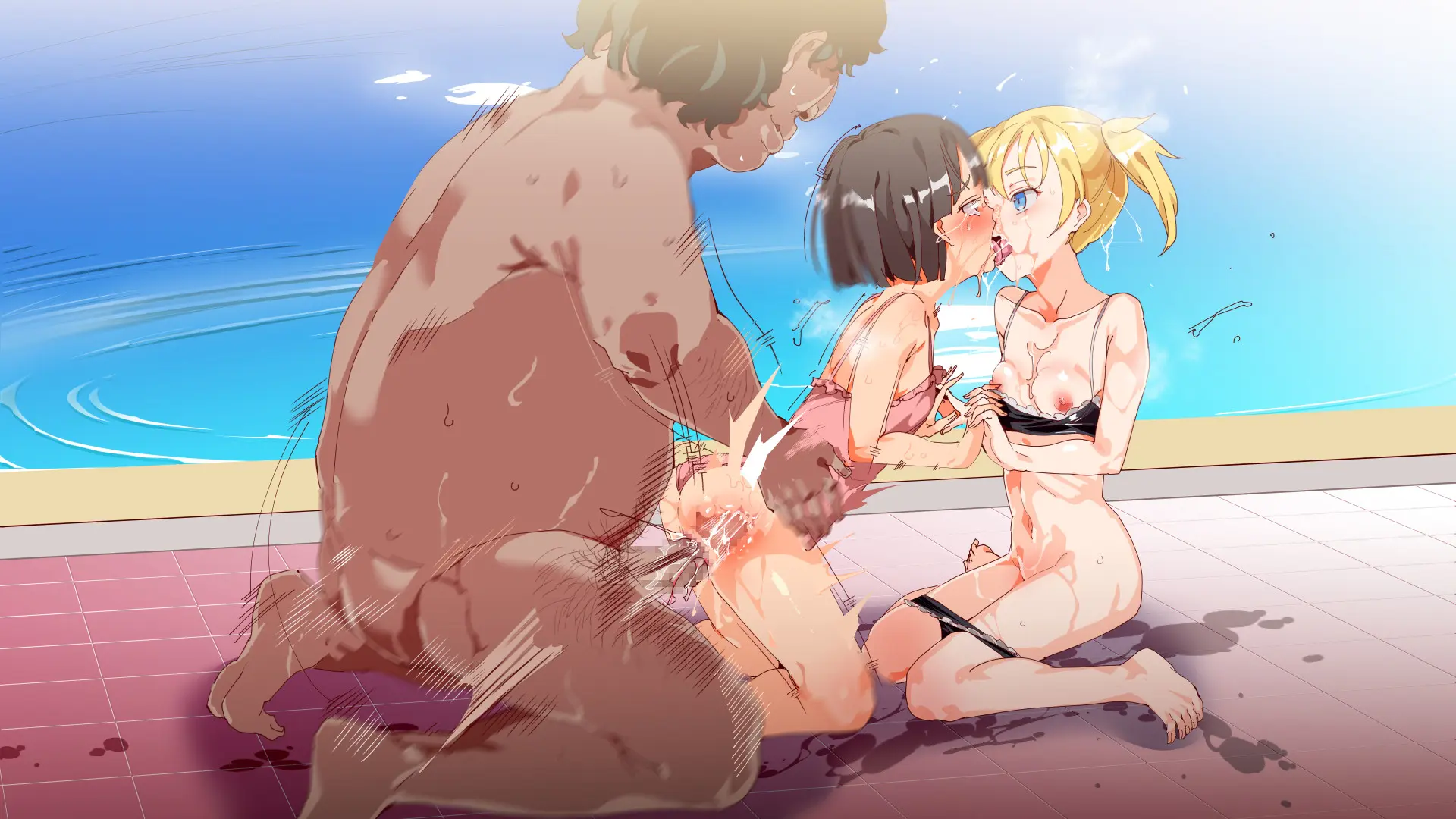 Mukanshin Pool ~Au Onna Zenin, Sekuhara Shihoudai No Aruku Nama Onaho | 무관심 수영장 ~만나는 여자 전원 성희롱 무제한의 걸어다니는 생오나홀 ~